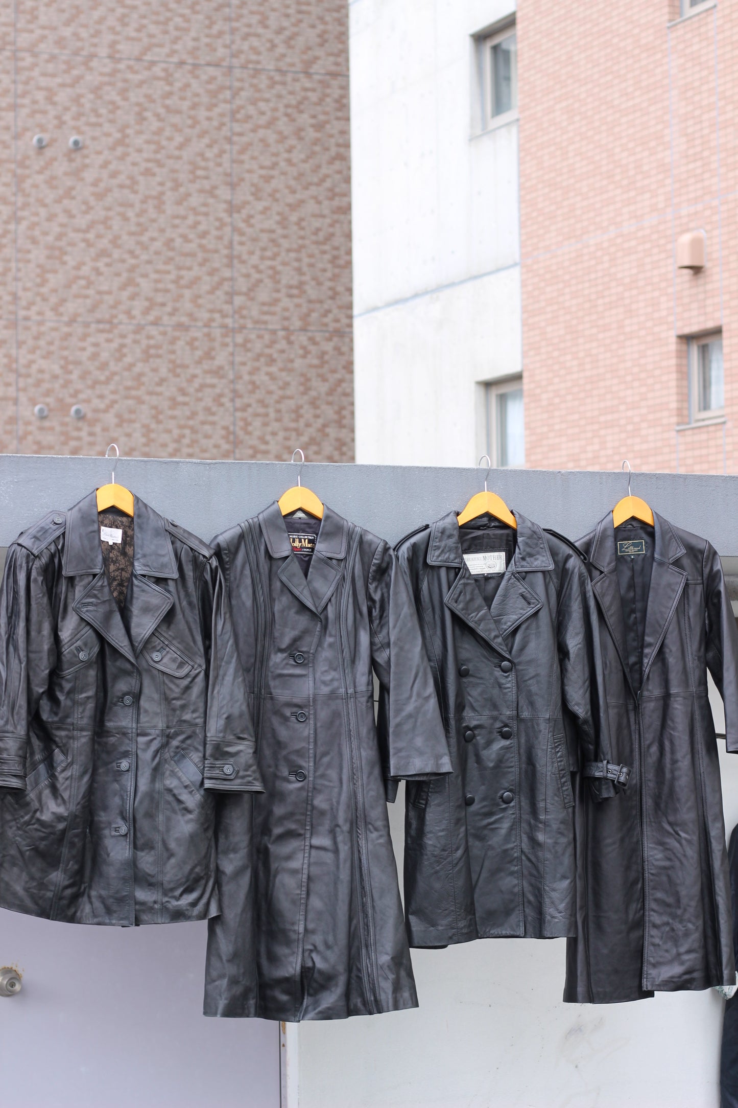 Vintage ladies leather coat x8点