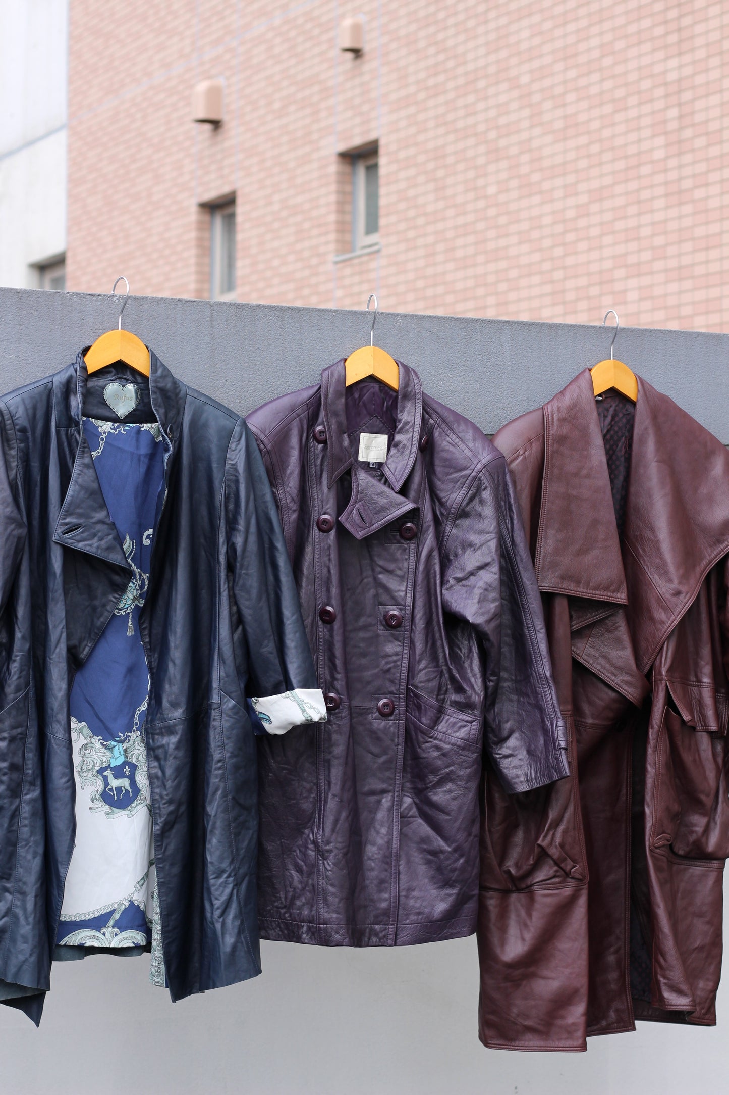Vintage ladies leather coat x8点