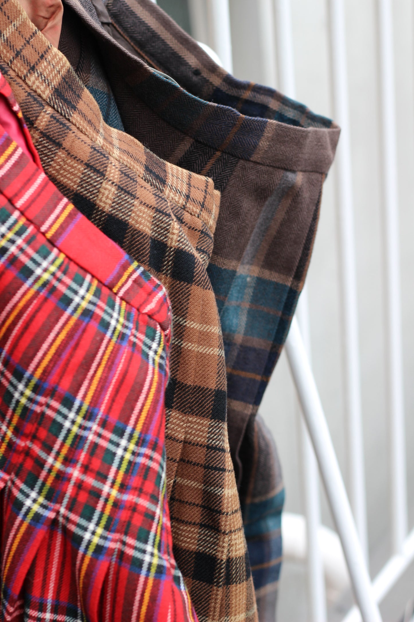 Japan vintage wool check skirt x6点