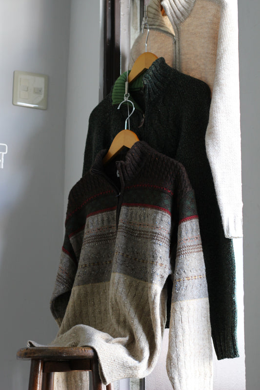 Men's Half-Zip Design Knit x3点