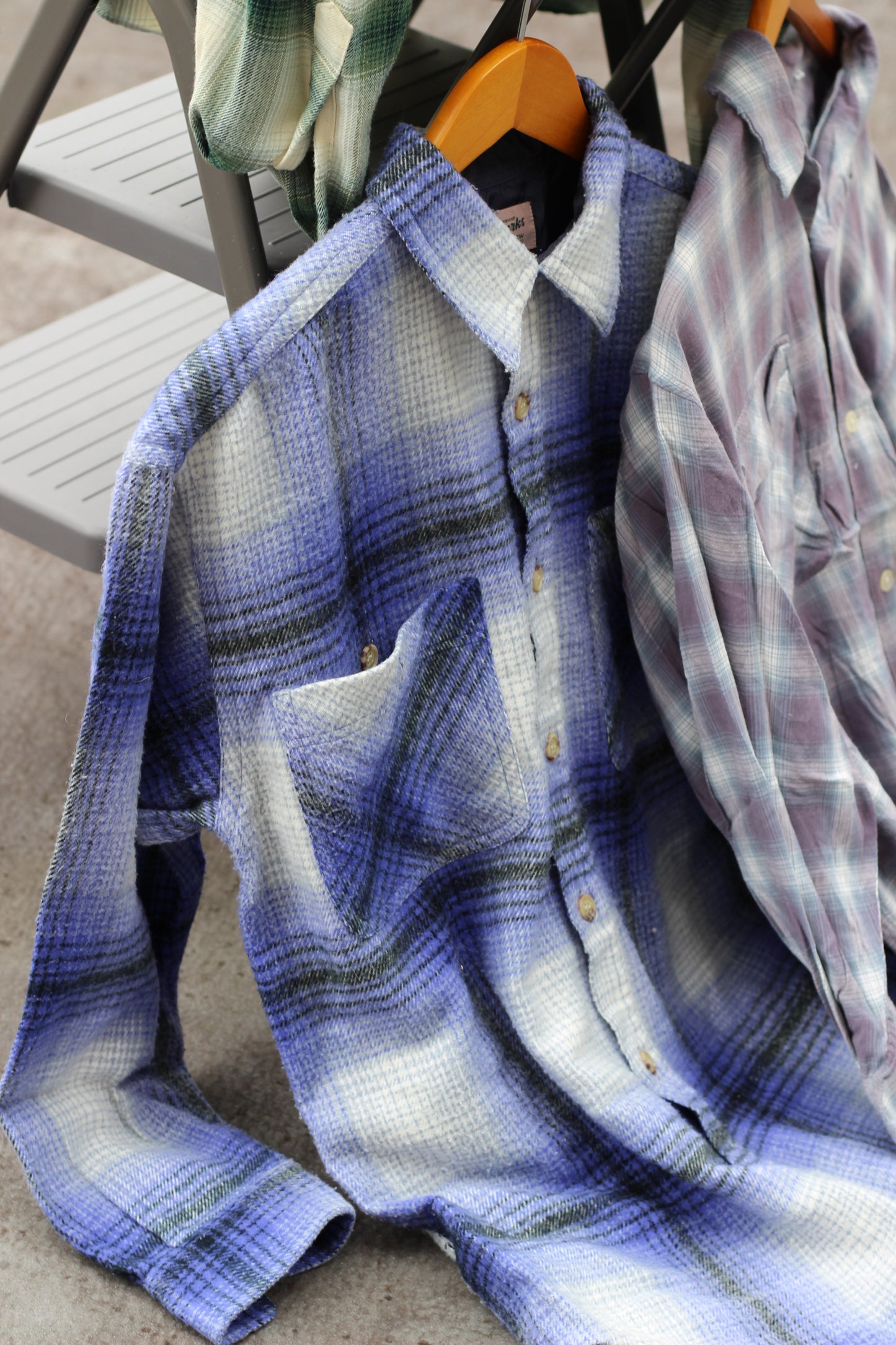 Men's Ombre Check Shirt x3点