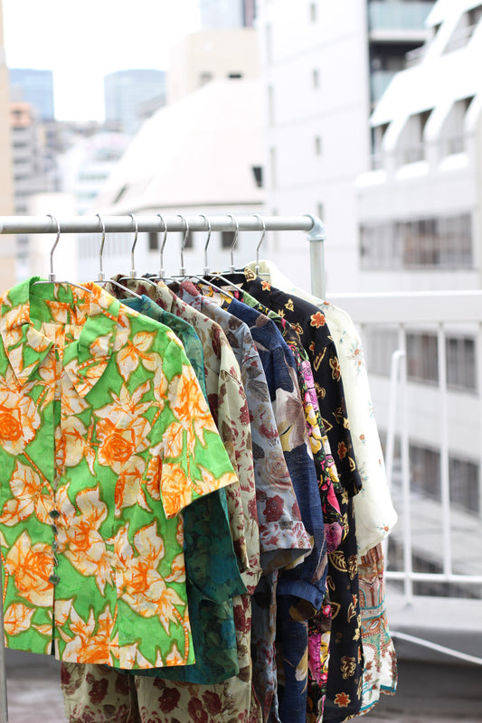 Vintage Flower Design Short Sleeve Blouse x10点