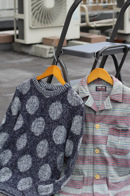 Men's Japanese Brand Blue Blue Knit & Jacket x2点