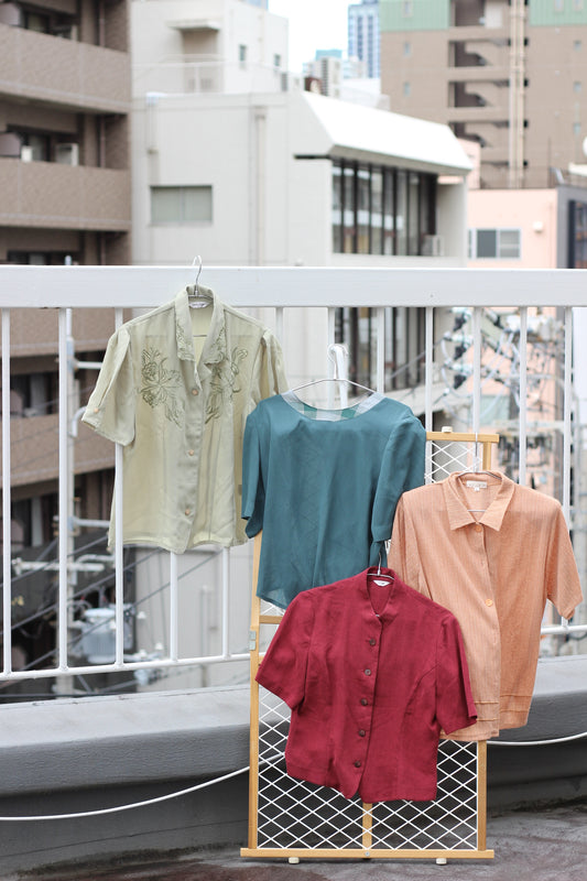 Vintage Simple Color Short Sleeve Blouse x10点