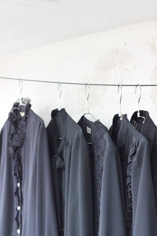 Vintage Black Designer Long Sleeve Blouse x10点