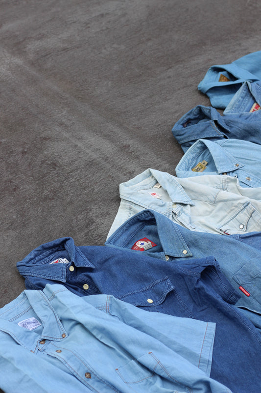 Men's Denim Short Sleeve Shirt x8点