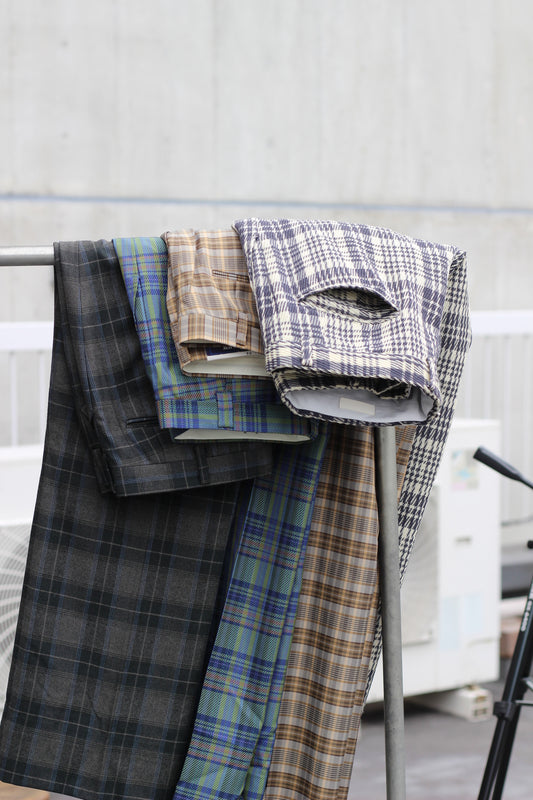 Men's High-Grade Check Slacks x5点