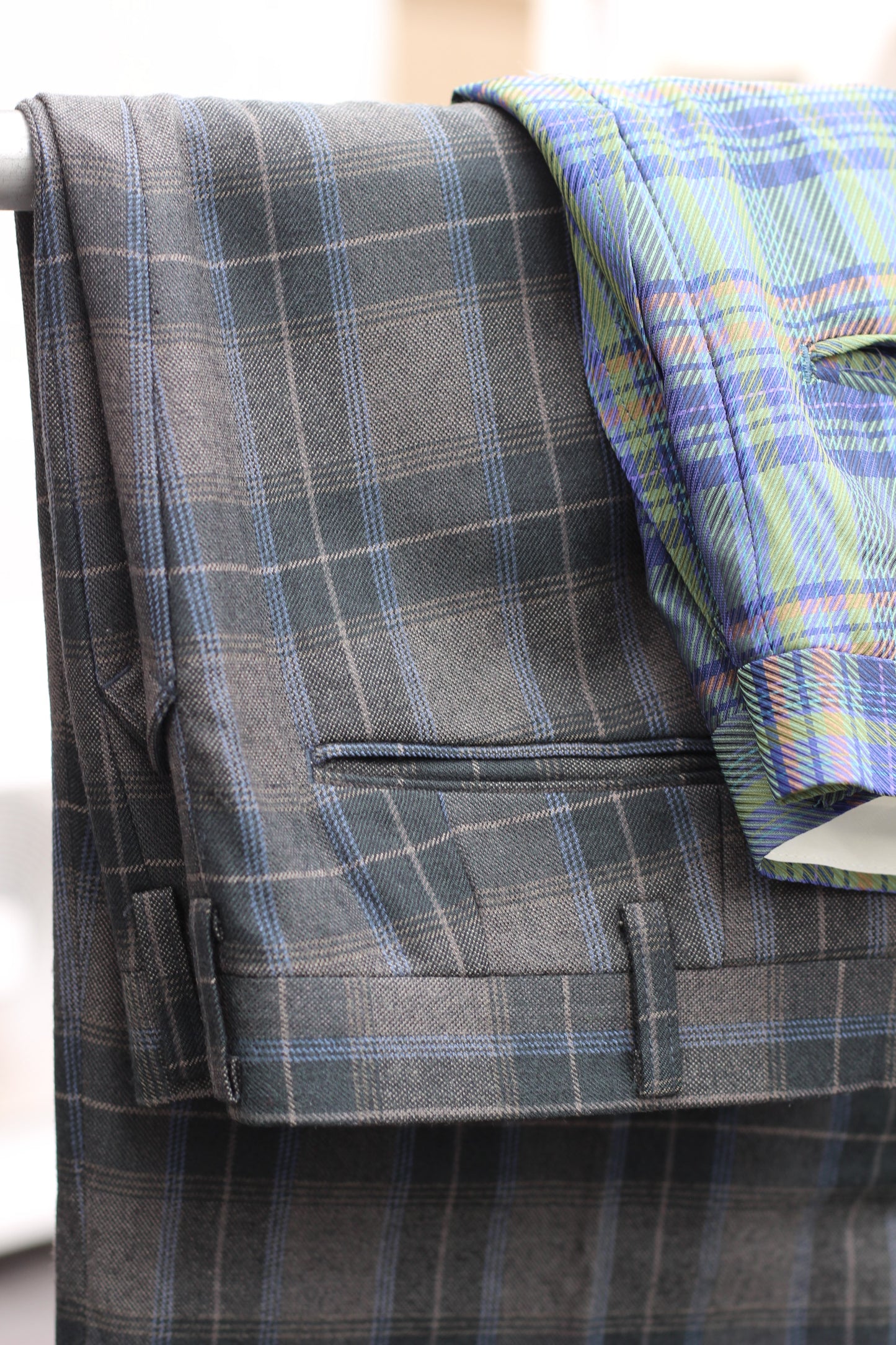 Men's High-Grade Check Slacks x5点