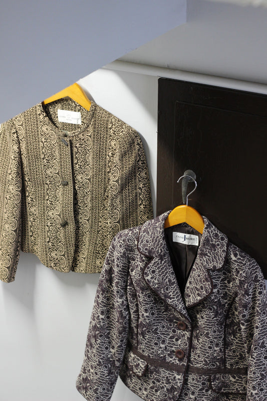 Vintage Design Jacquard Jacket x2点