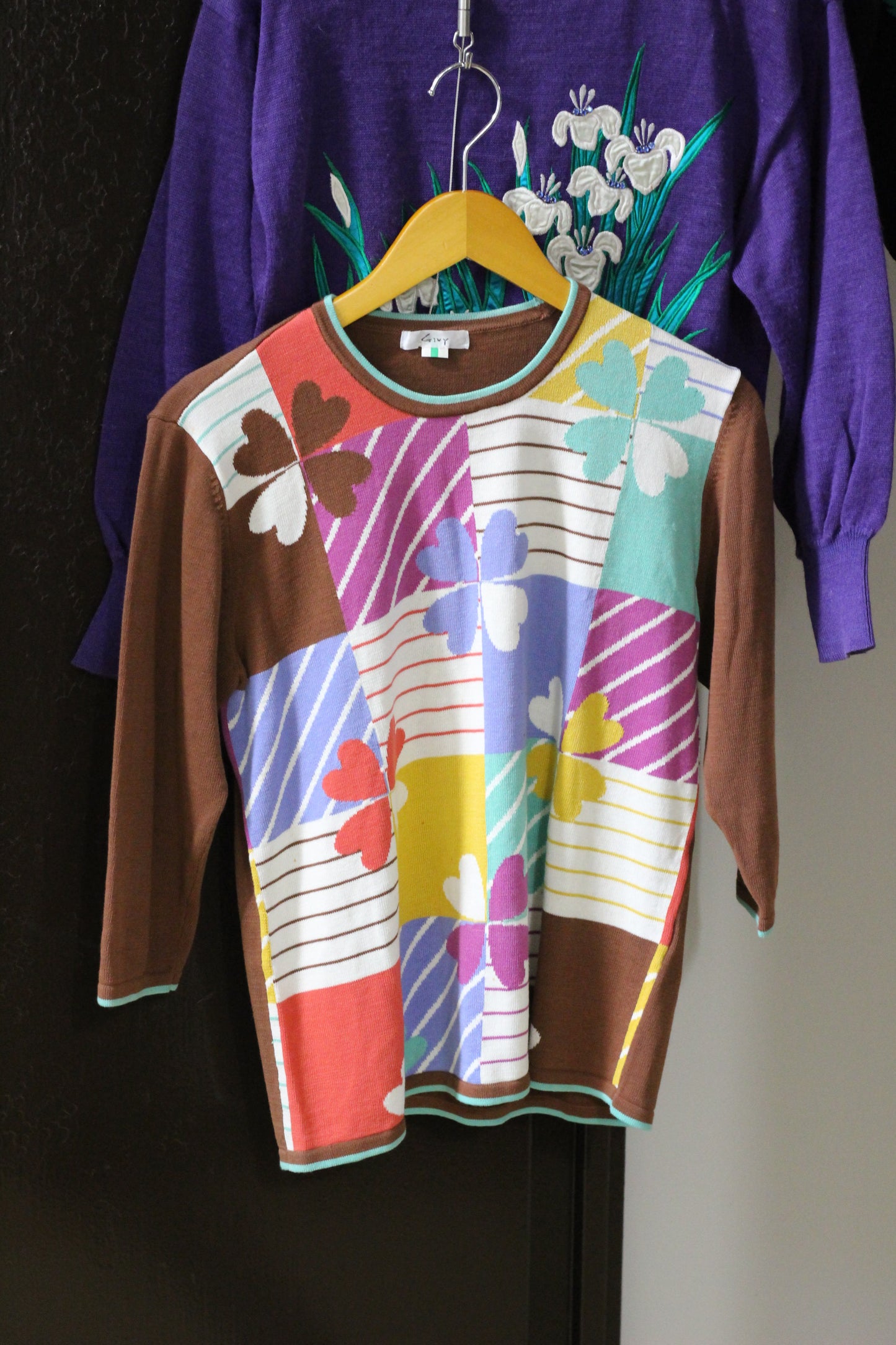 Vintage Flower Design Knit x3点