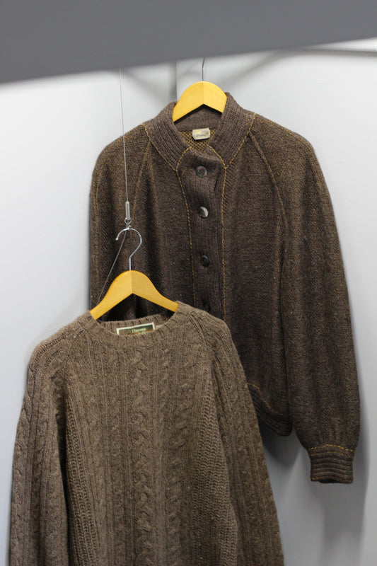 Vintage Brown Knit & Cardigan x2点