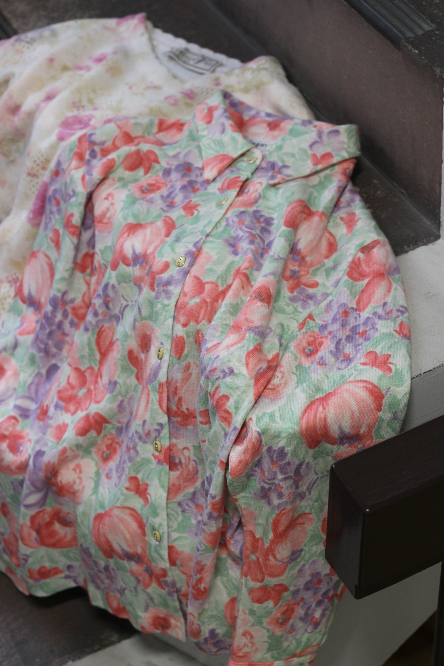 Vintage Floral Pattern Knit x2点