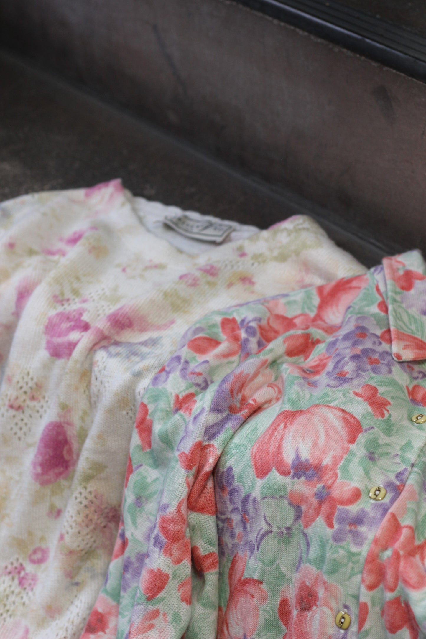 Vintage Floral Pattern Knit x2点