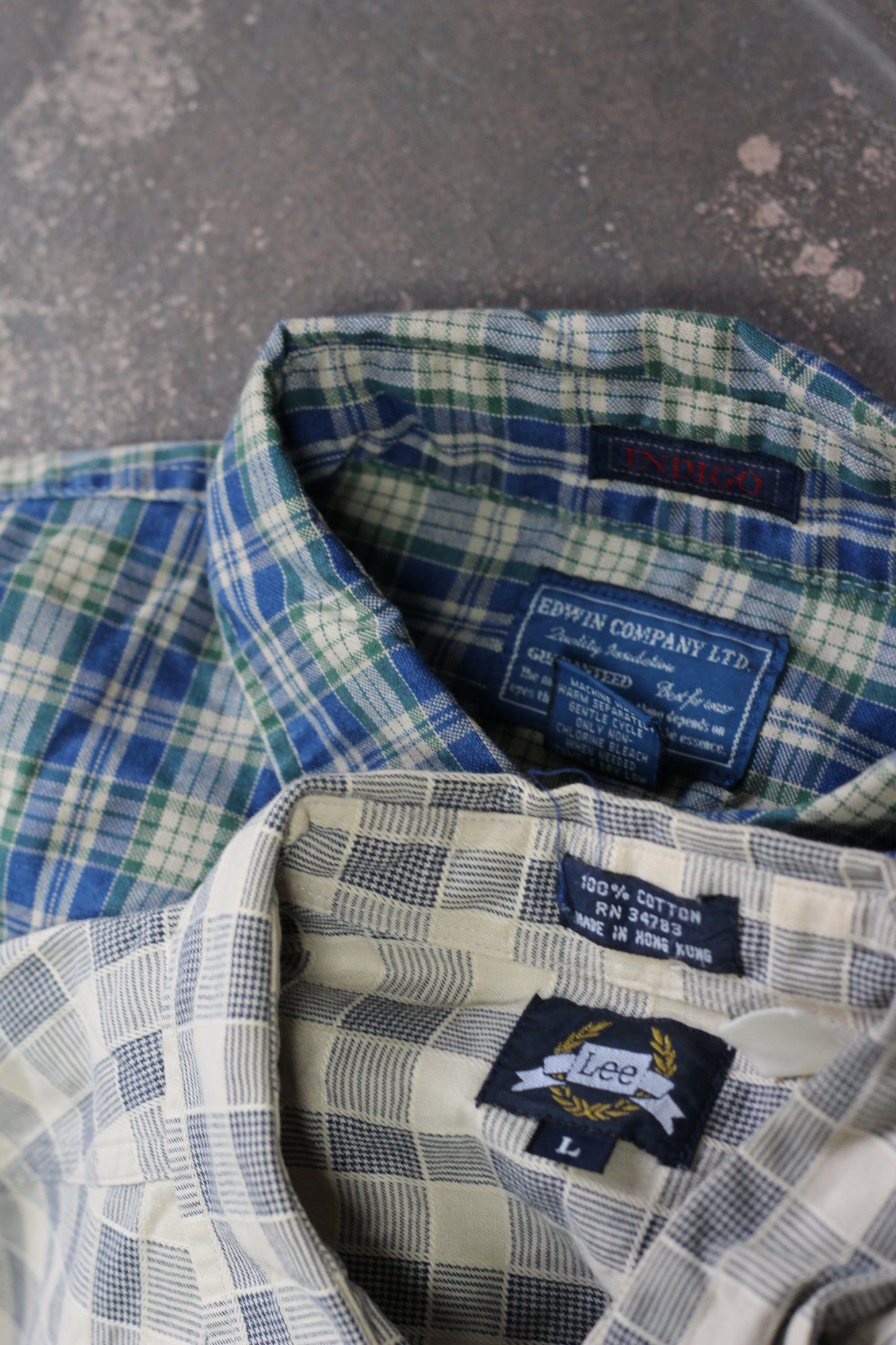 80-90's Wrangler & Lee Check Long Sleeve Shirt x2点