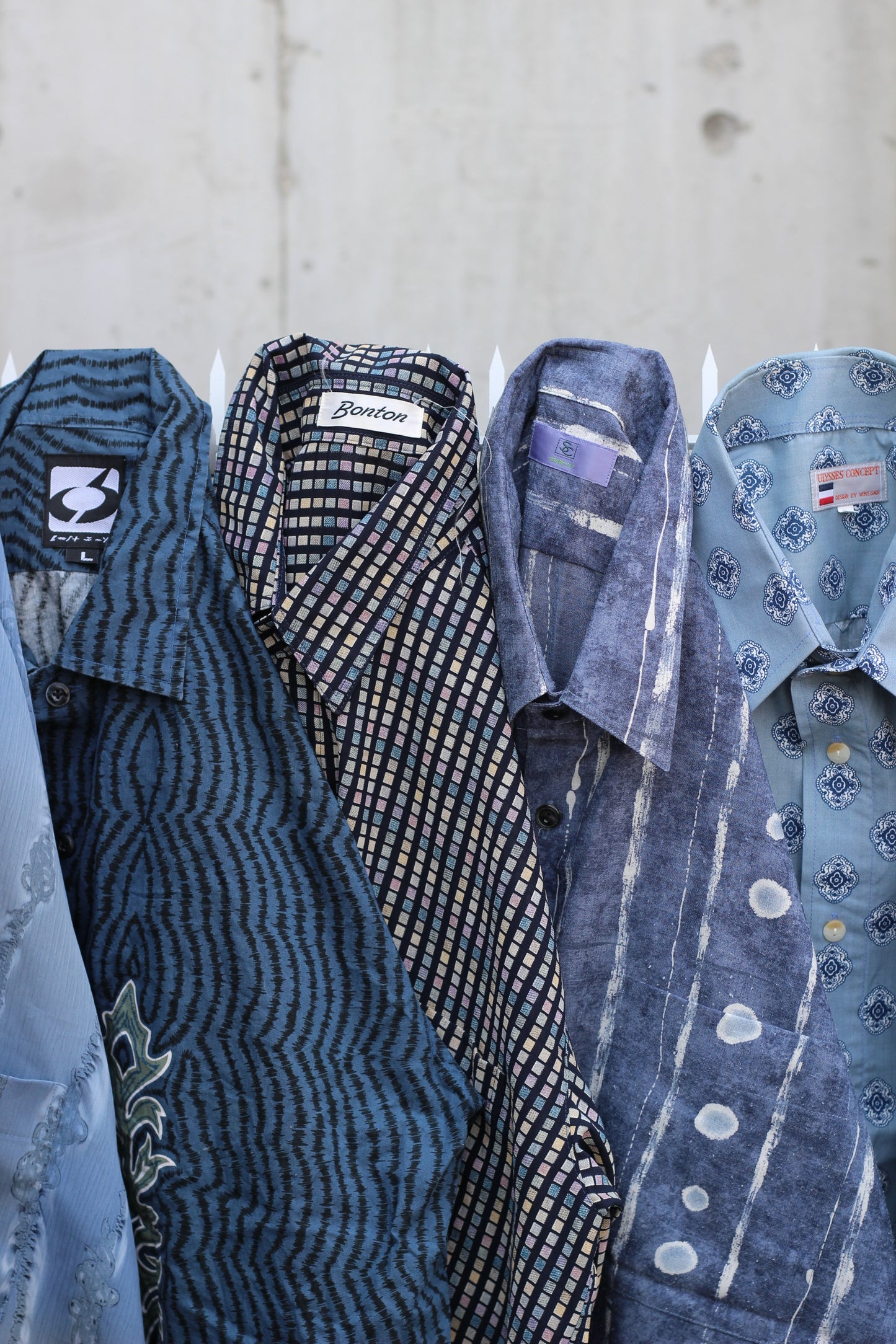 Men's Blue Design Short Sleeve Shirt x14点