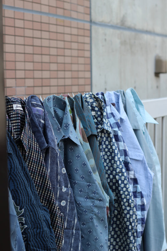 Men's Blue Design Short Sleeve Shirt x14点