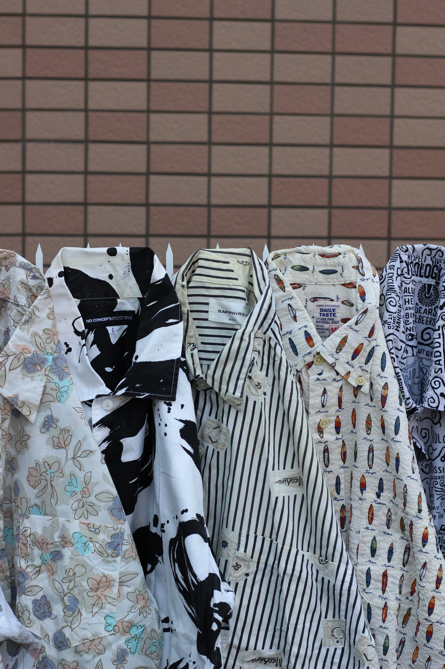 Men's White Design Short Sleeve Shirt x11点