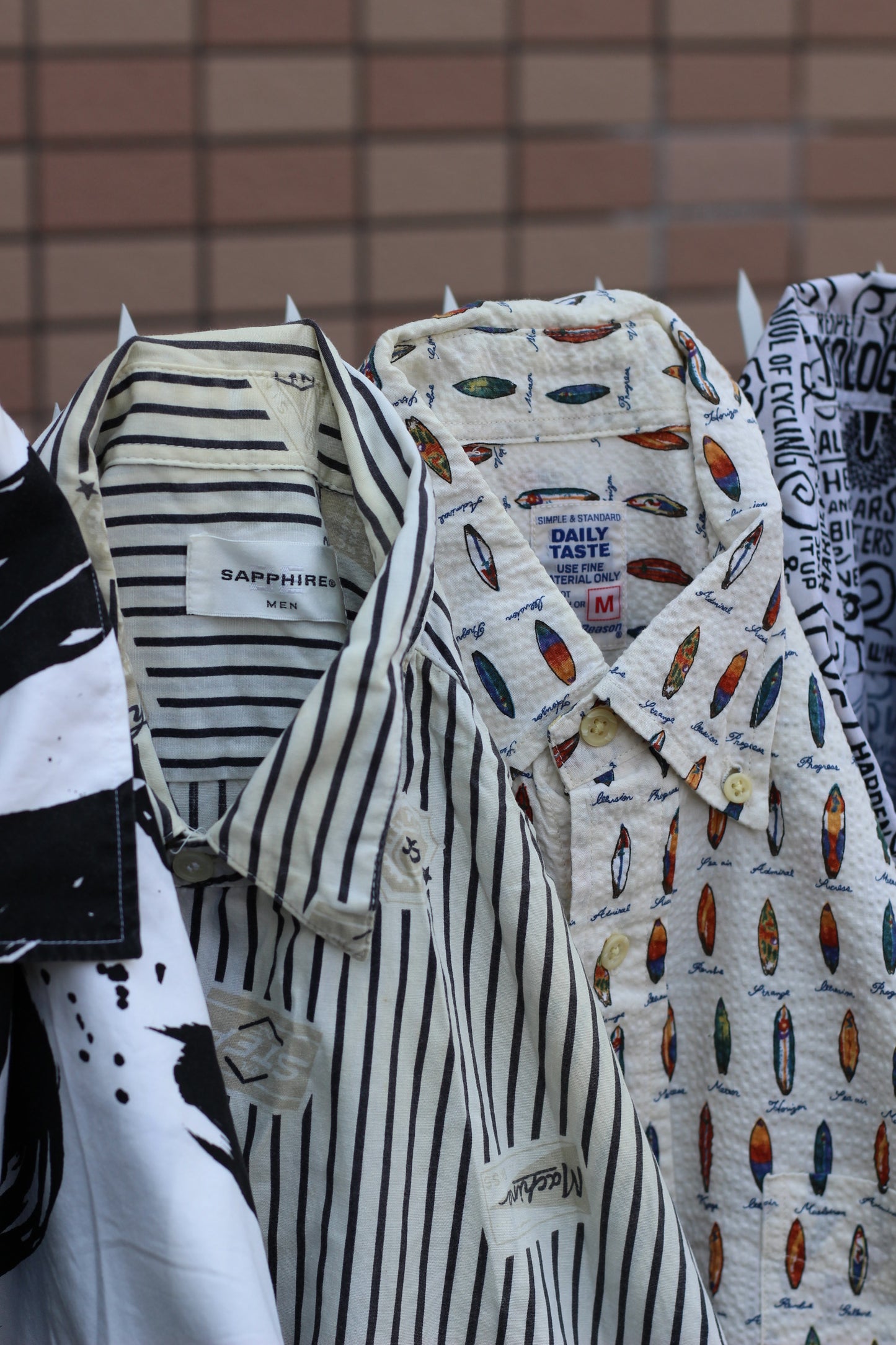 Men's White Design Short Sleeve Shirt x11点