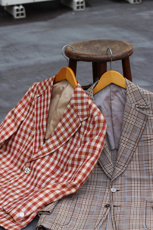 70's/80's Vintage Made In Italy Check Tailored Jacket x2点
