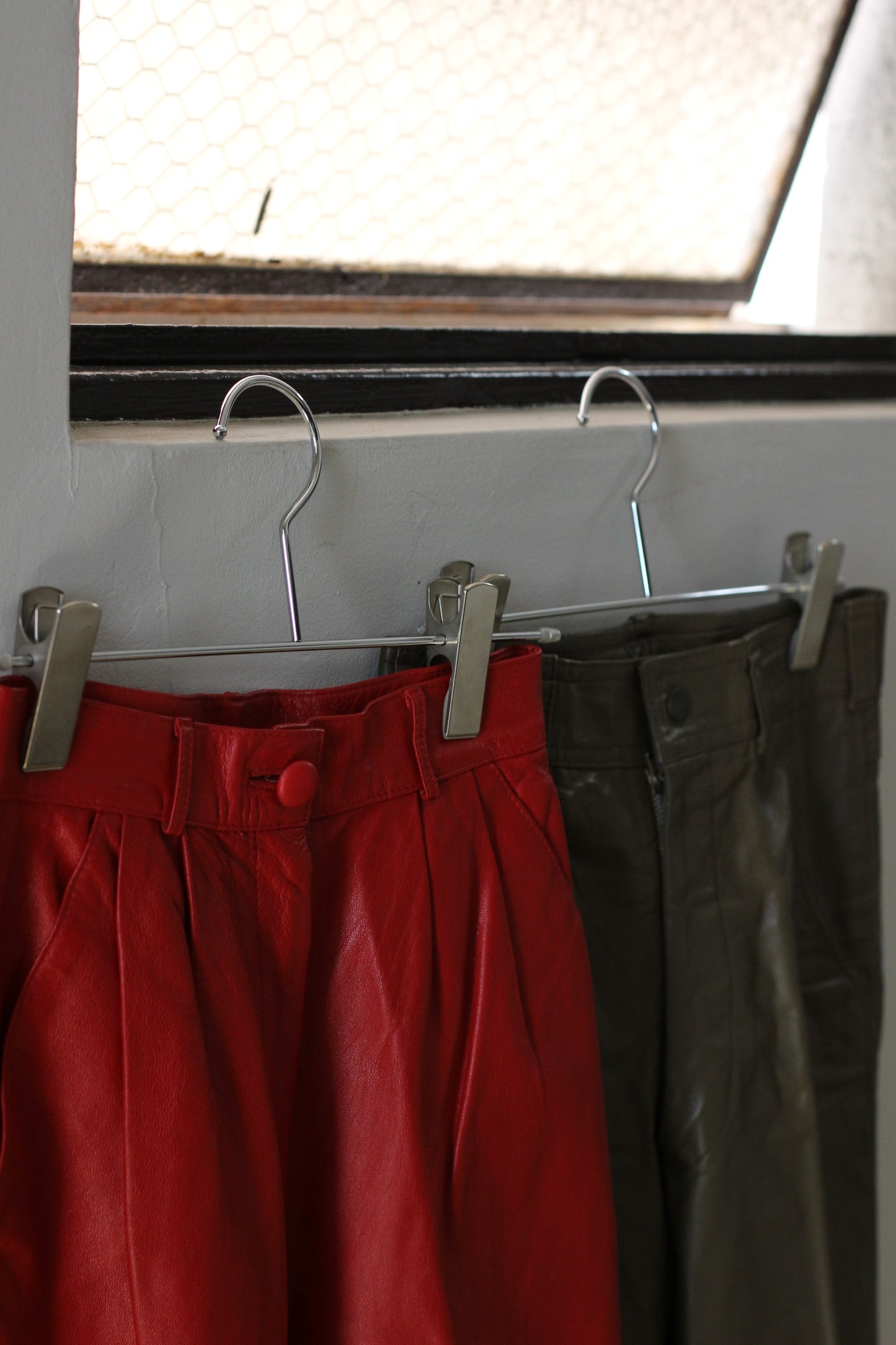 Vintage Color Leather Pants x3点