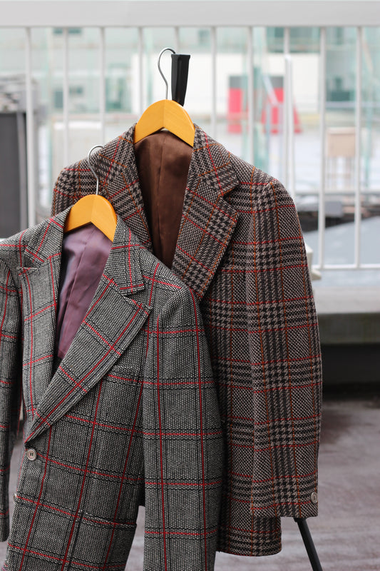 70's80's Vintage Checked Tailored Jacket x2点