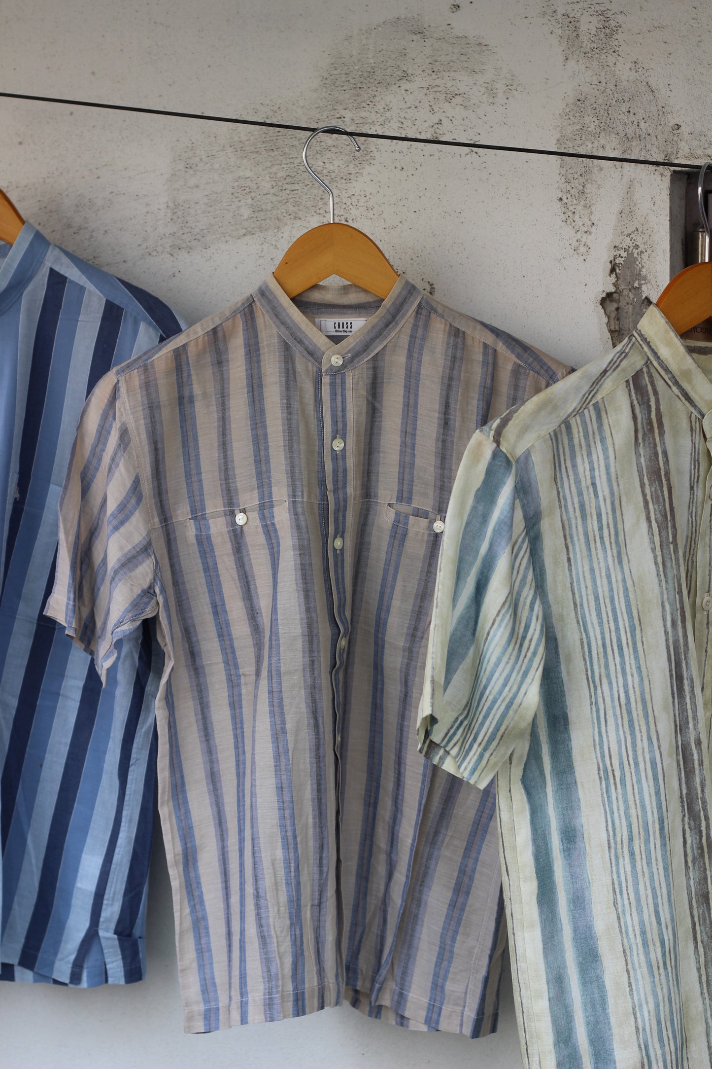 Men's Design Stand Collar Short Sleeve Shirt x10点