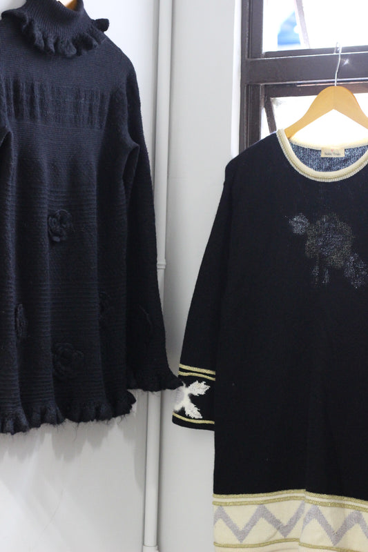 Vintage Black Design Knit x3点