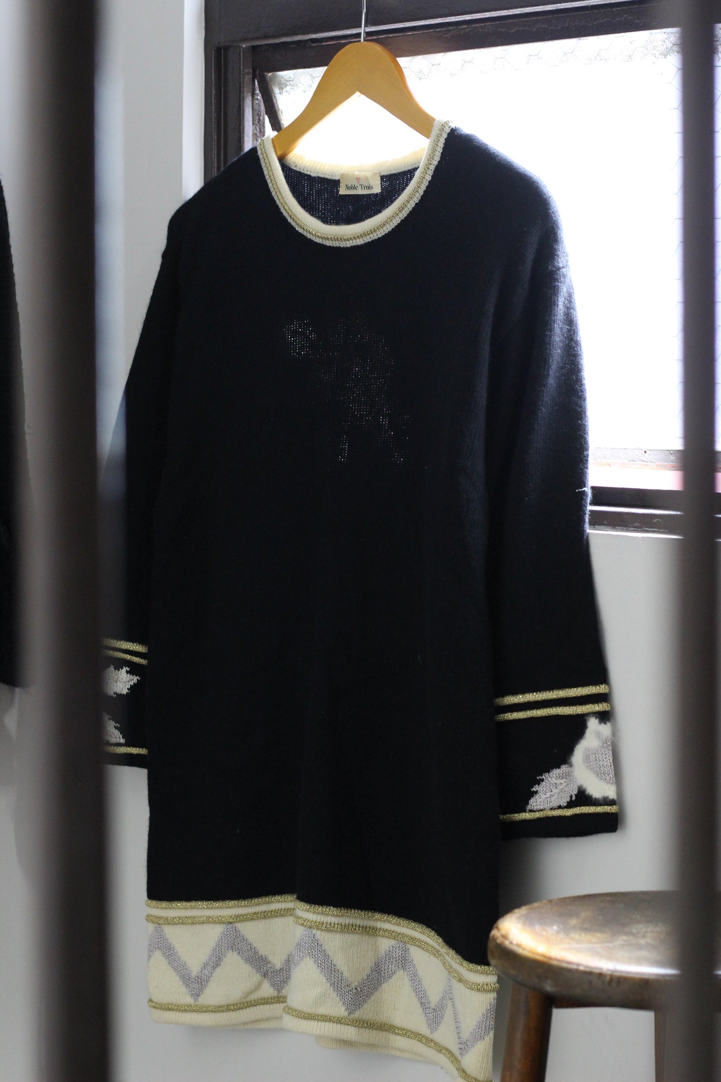 Vintage Black Design Knit x3点