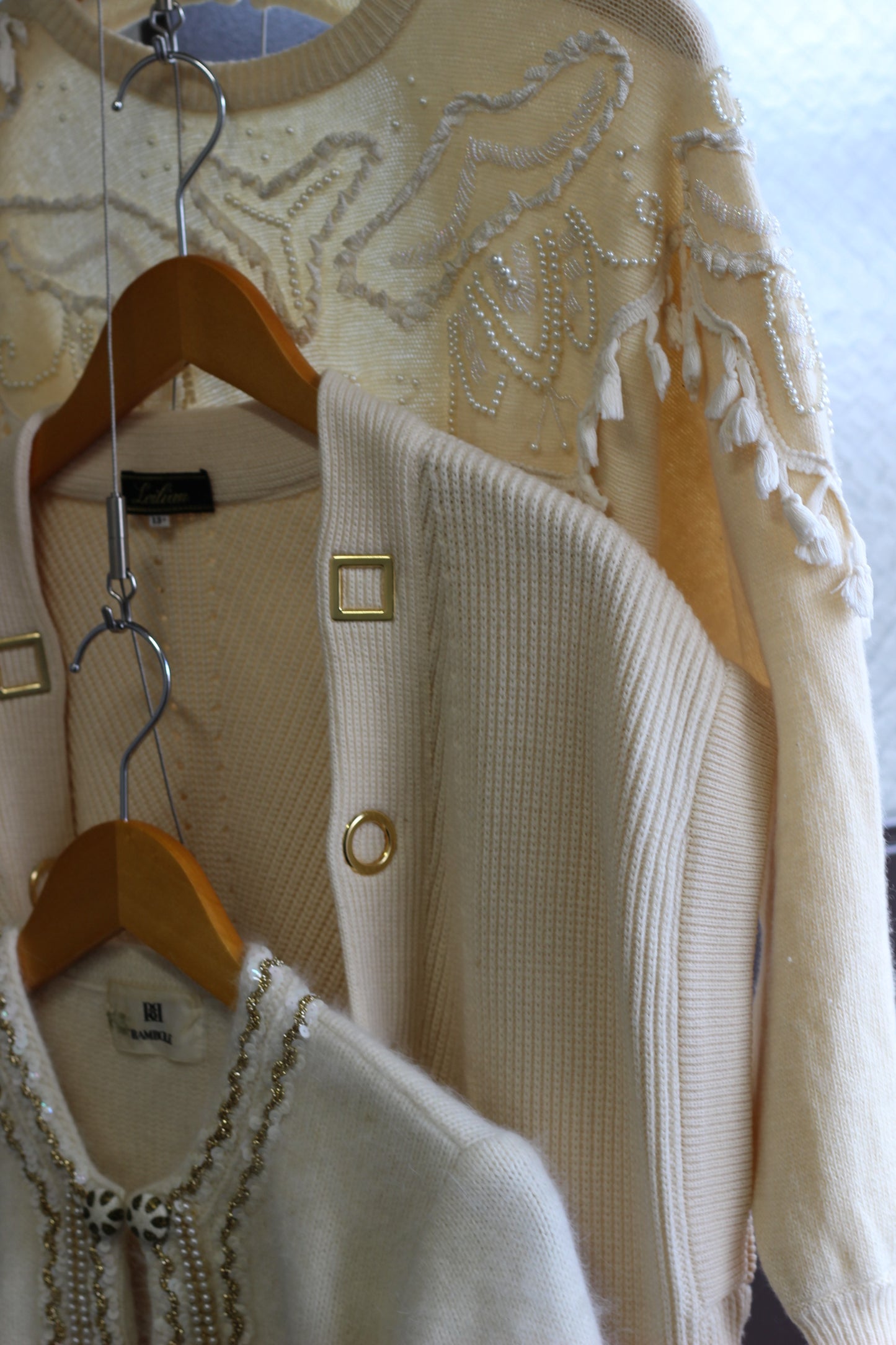 Vintage White Design Knit x3点