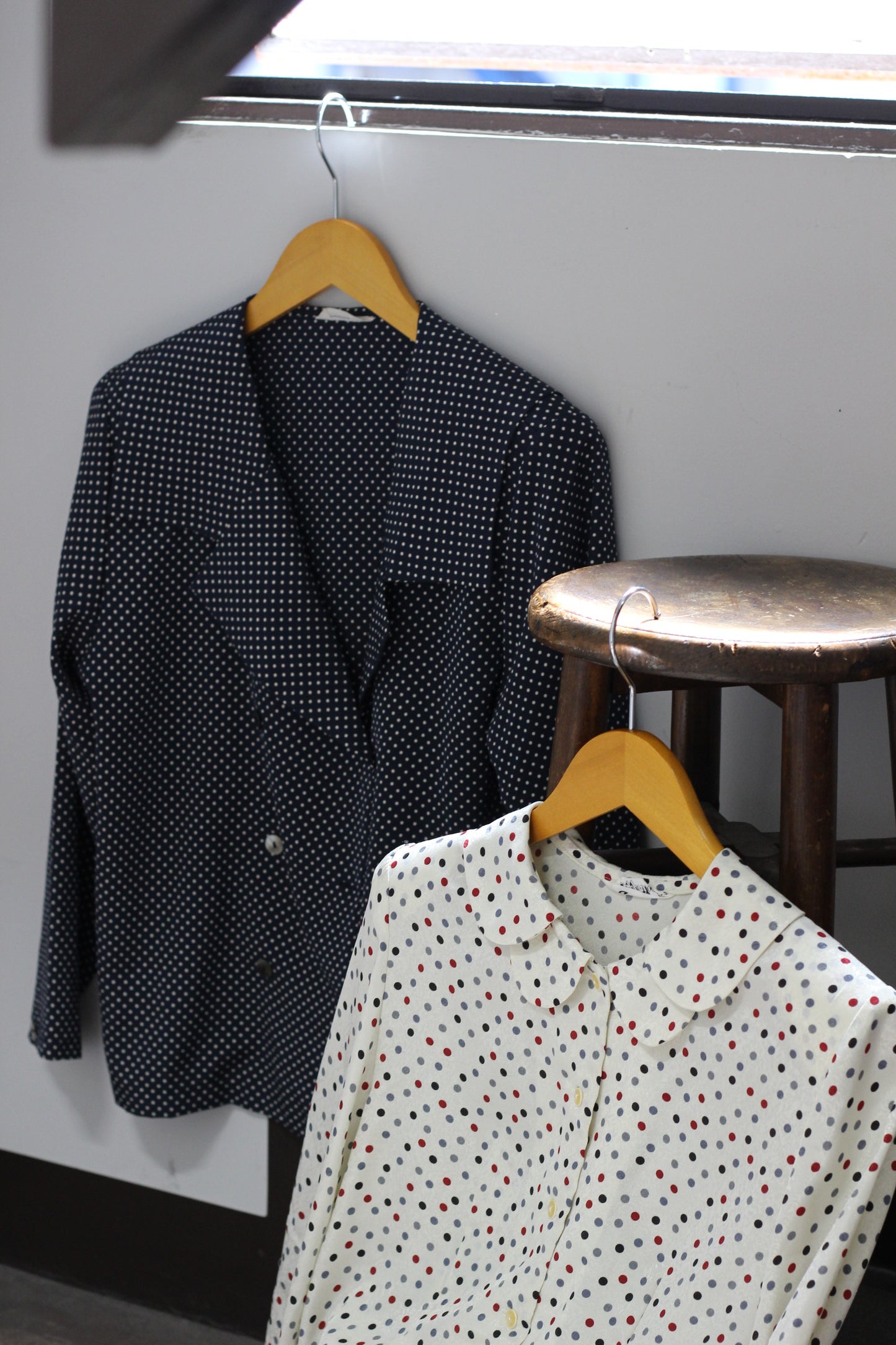 Vintage Dot Long Sleeve Blouse x5点