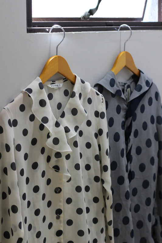 Vintage Polka Dot Long Sleeve Blouse x2点