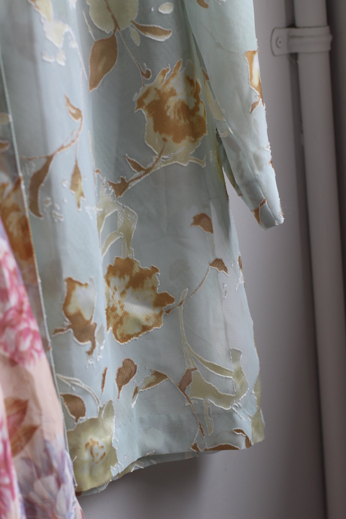 Vintage Sheer Flower Long Sleeve Blouse x4点