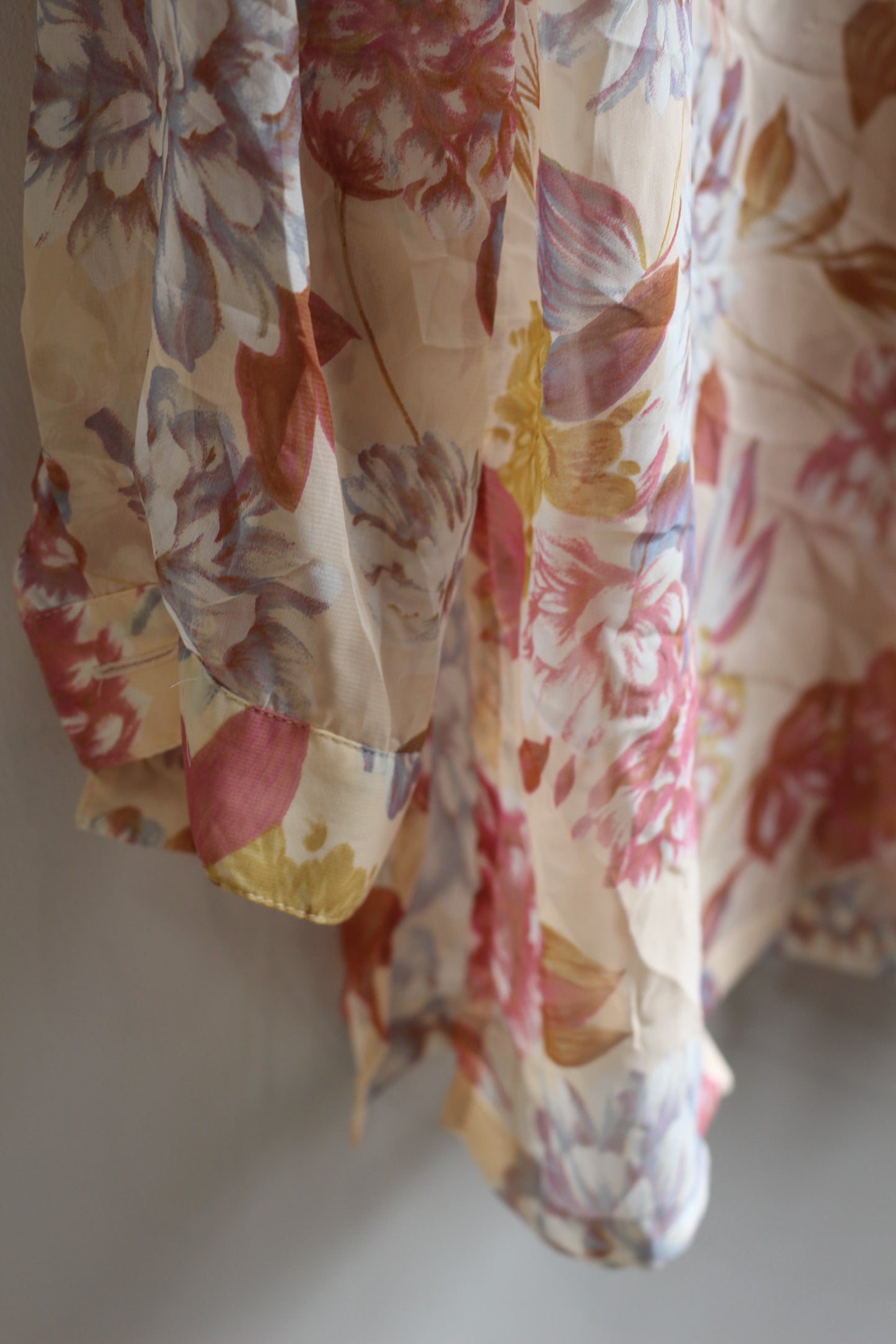Vintage Sheer Flower Long Sleeve Blouse x4点