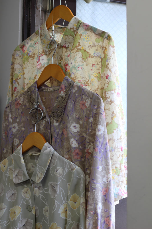 Vintage Flower Long Sleeve Blouse x5点