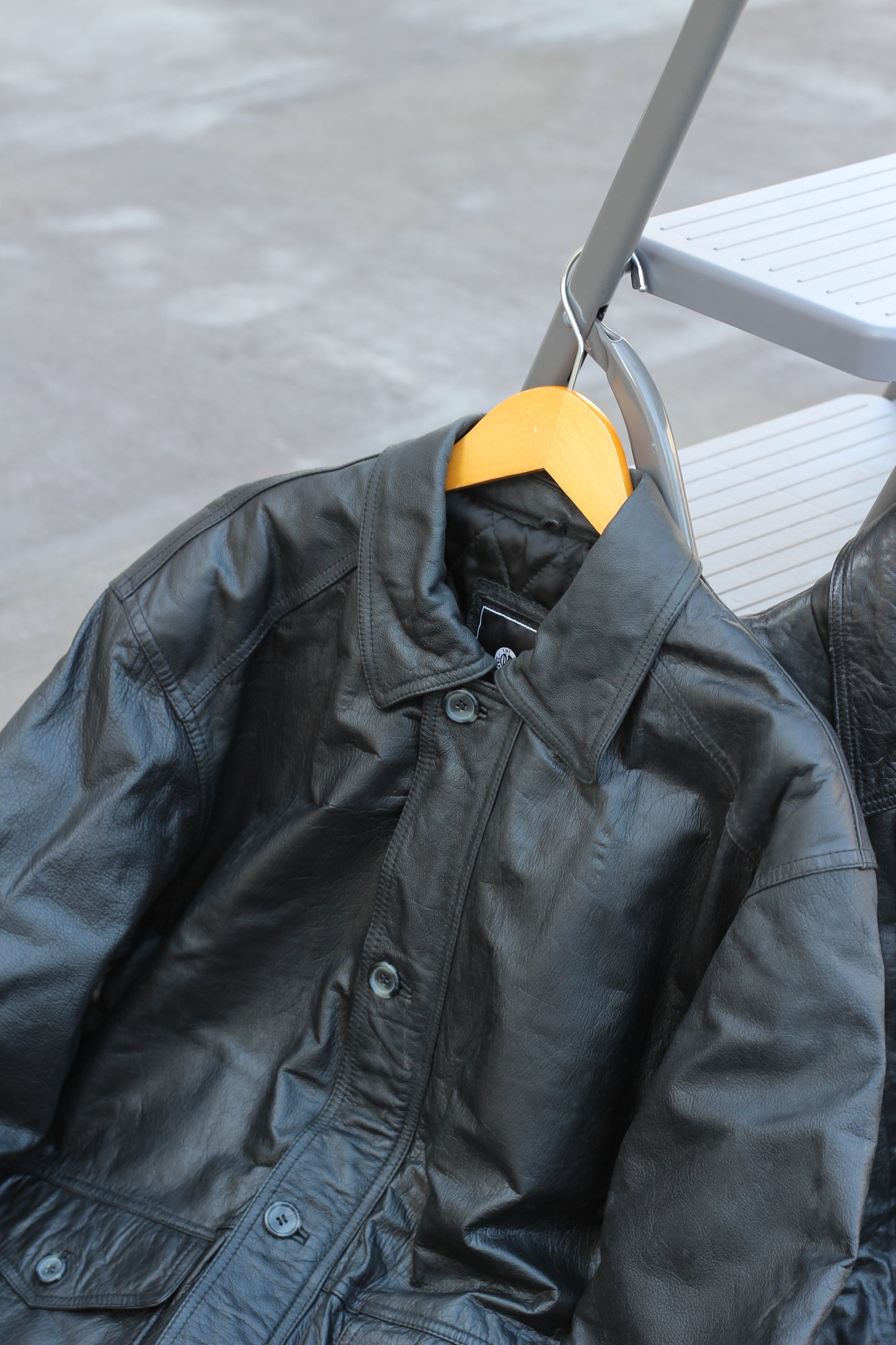 Men's Vintage Utility Design Leather Jacket x4点