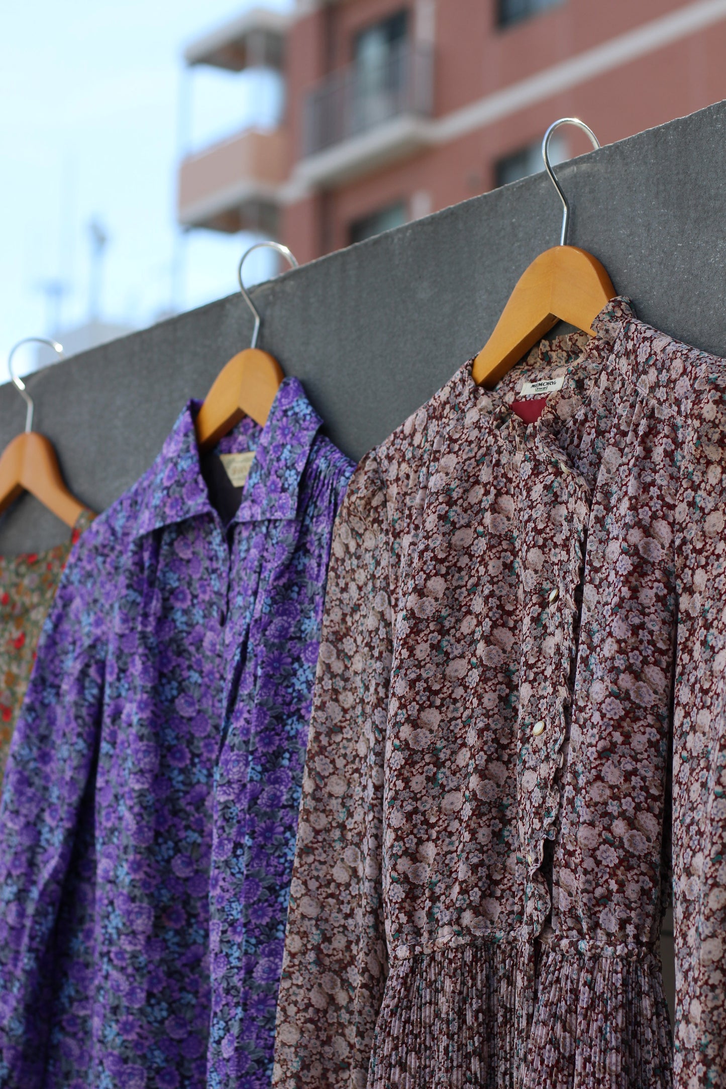 Vintage Design Flower Long Sleeve One-Piece x4点