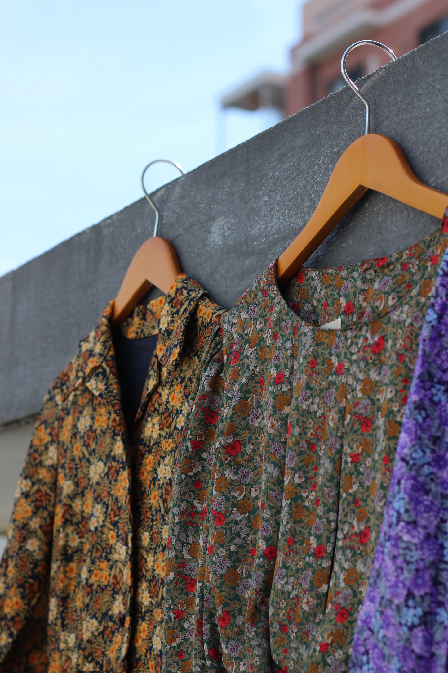 Vintage Design Flower Long Sleeve One-Piece x4点