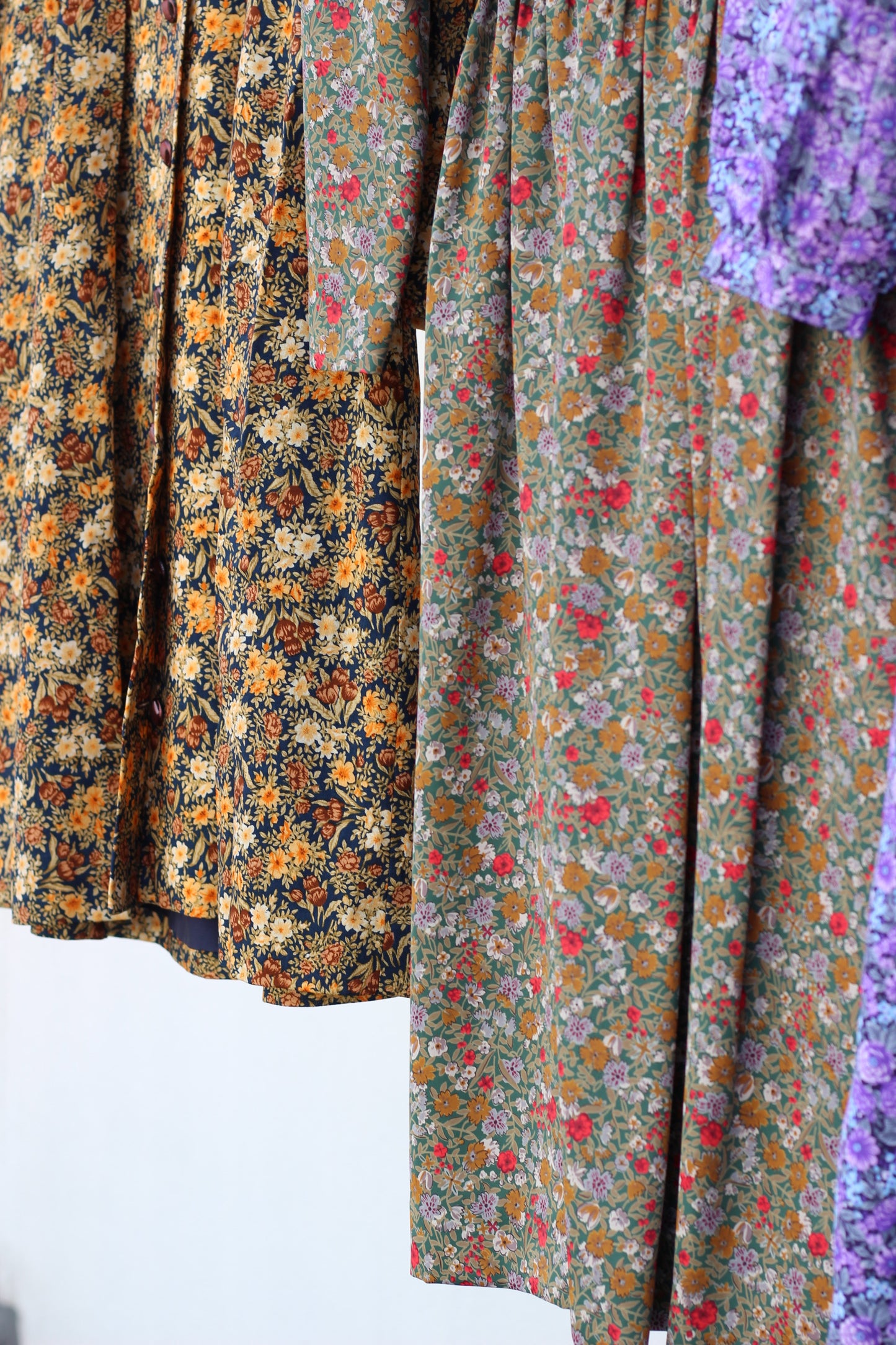 Vintage Design Flower Long Sleeve One-Piece x4点