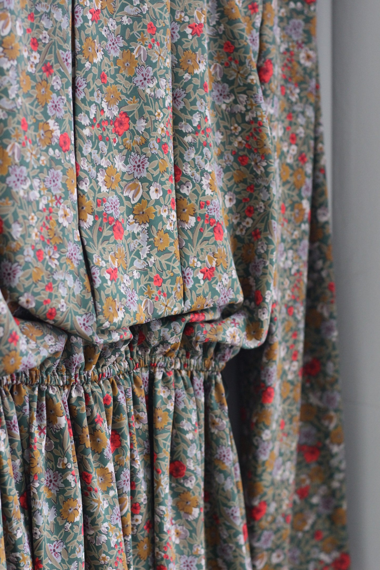 Vintage Design Flower Long Sleeve One-Piece x4点