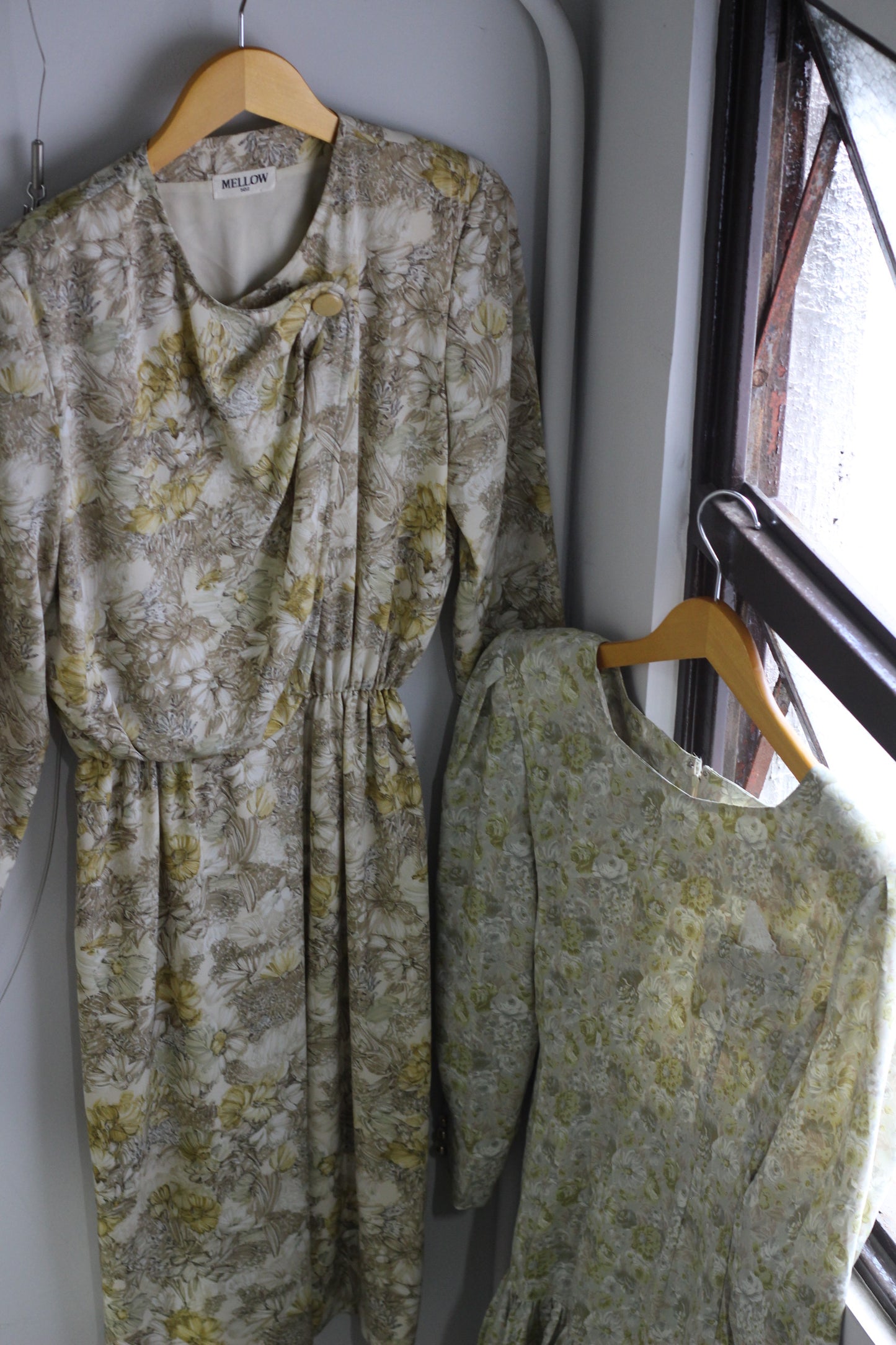 Vintage Floral Long Sleeve One-Piece x3点