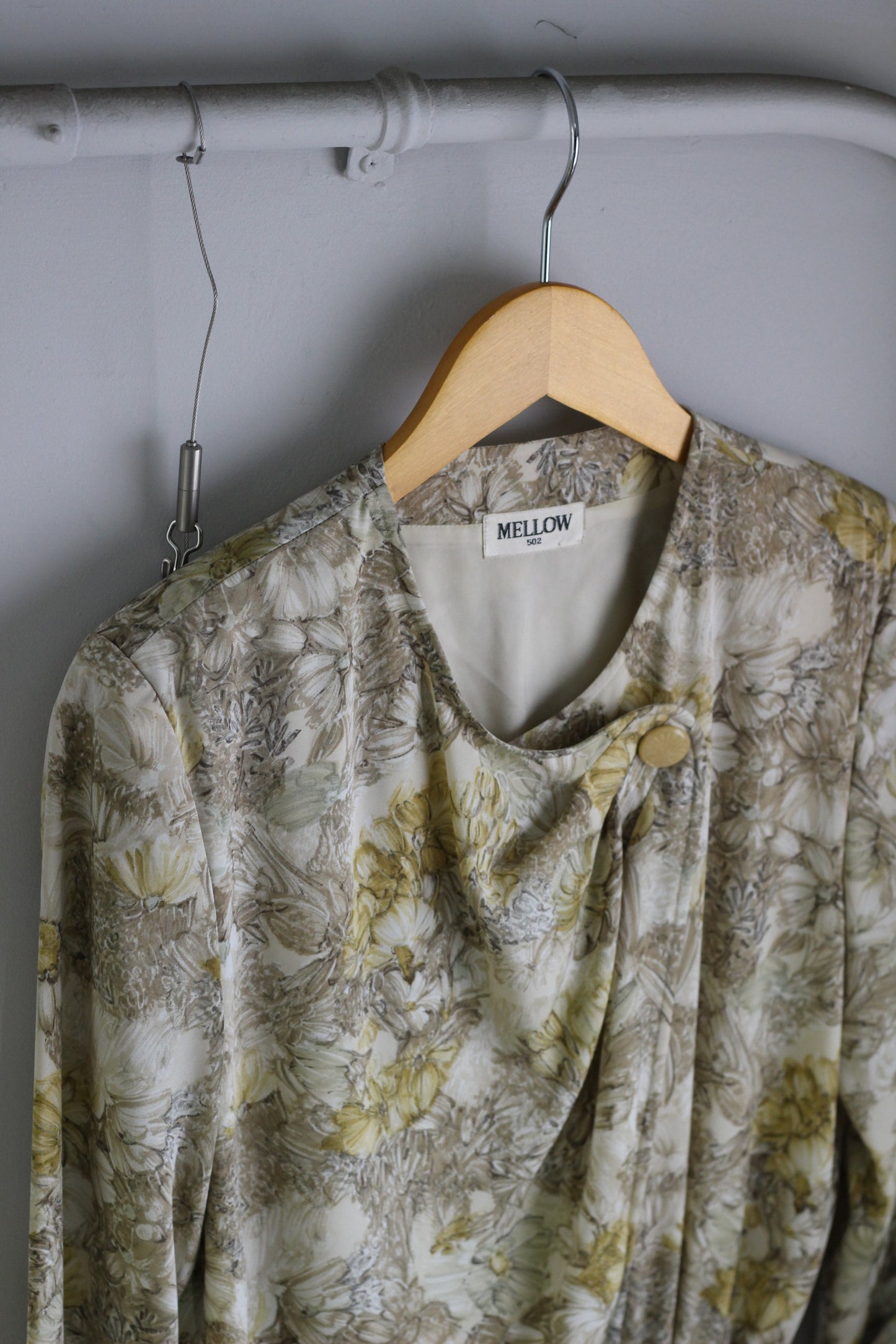 Vintage Floral Long Sleeve One-Piece x3点