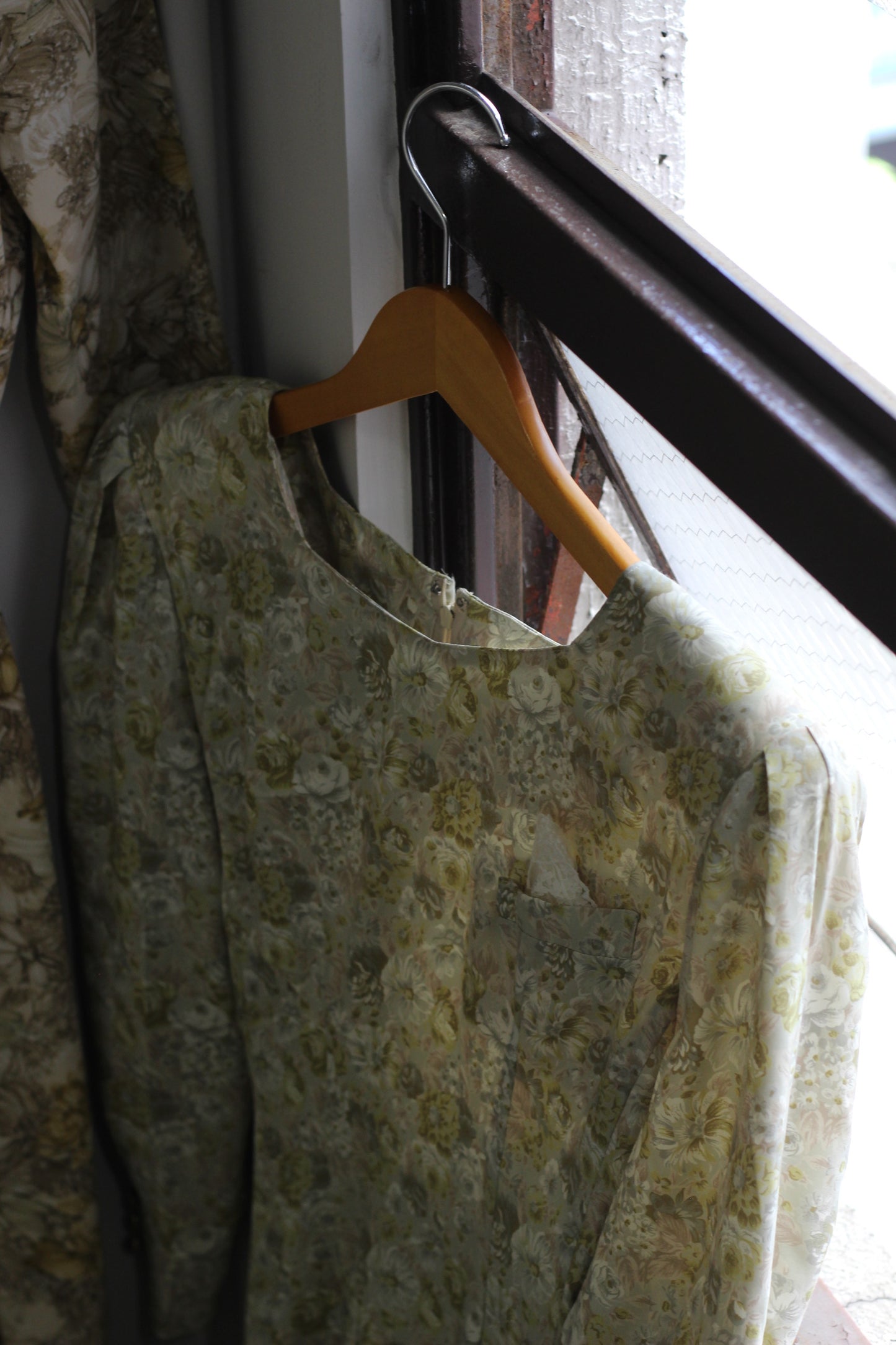 Vintage Floral Long Sleeve One-Piece x3点