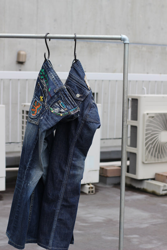 Y2K Style Bootcut Denim Pants x2点