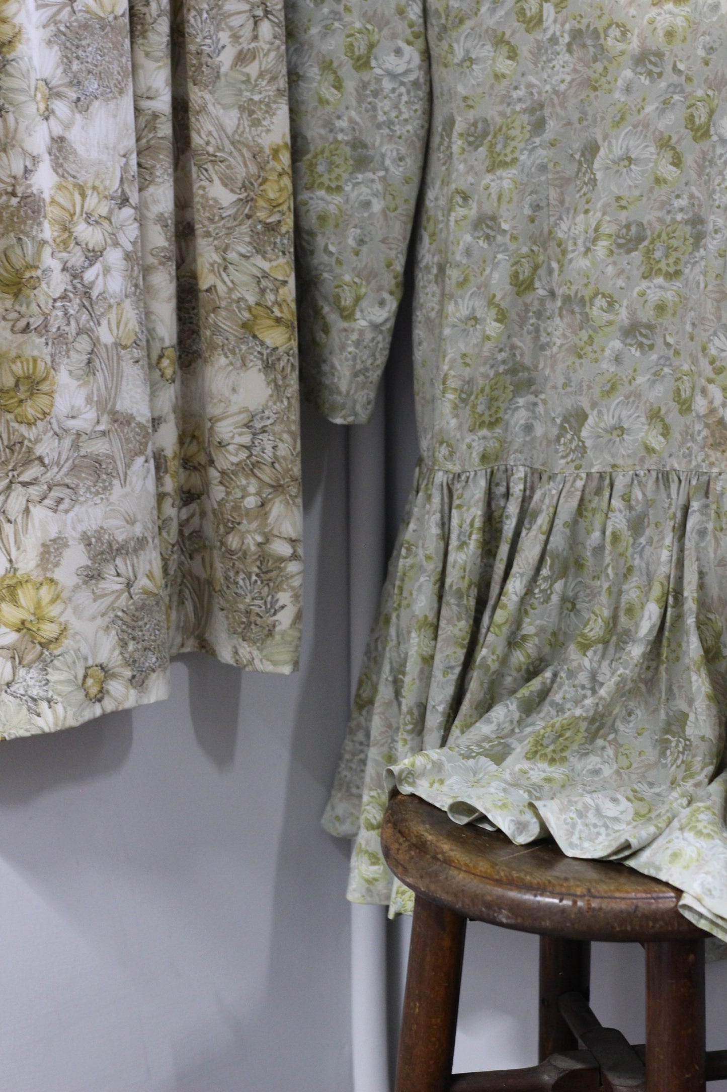 Vintage Floral Long Sleeve One-Piece x3点