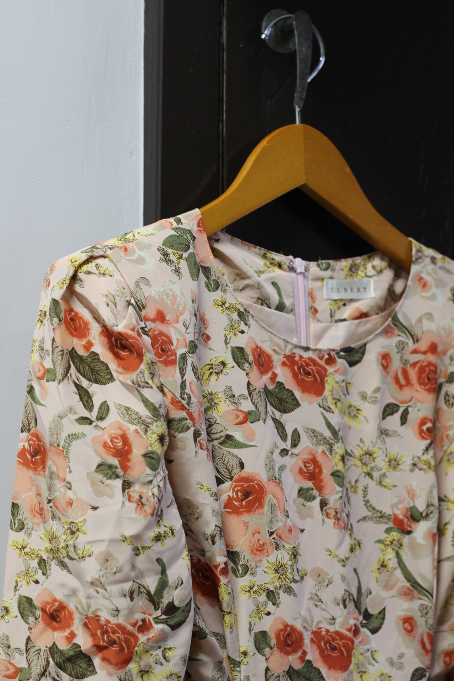 Vintage Floral Long Sleeve One-Piece x3点