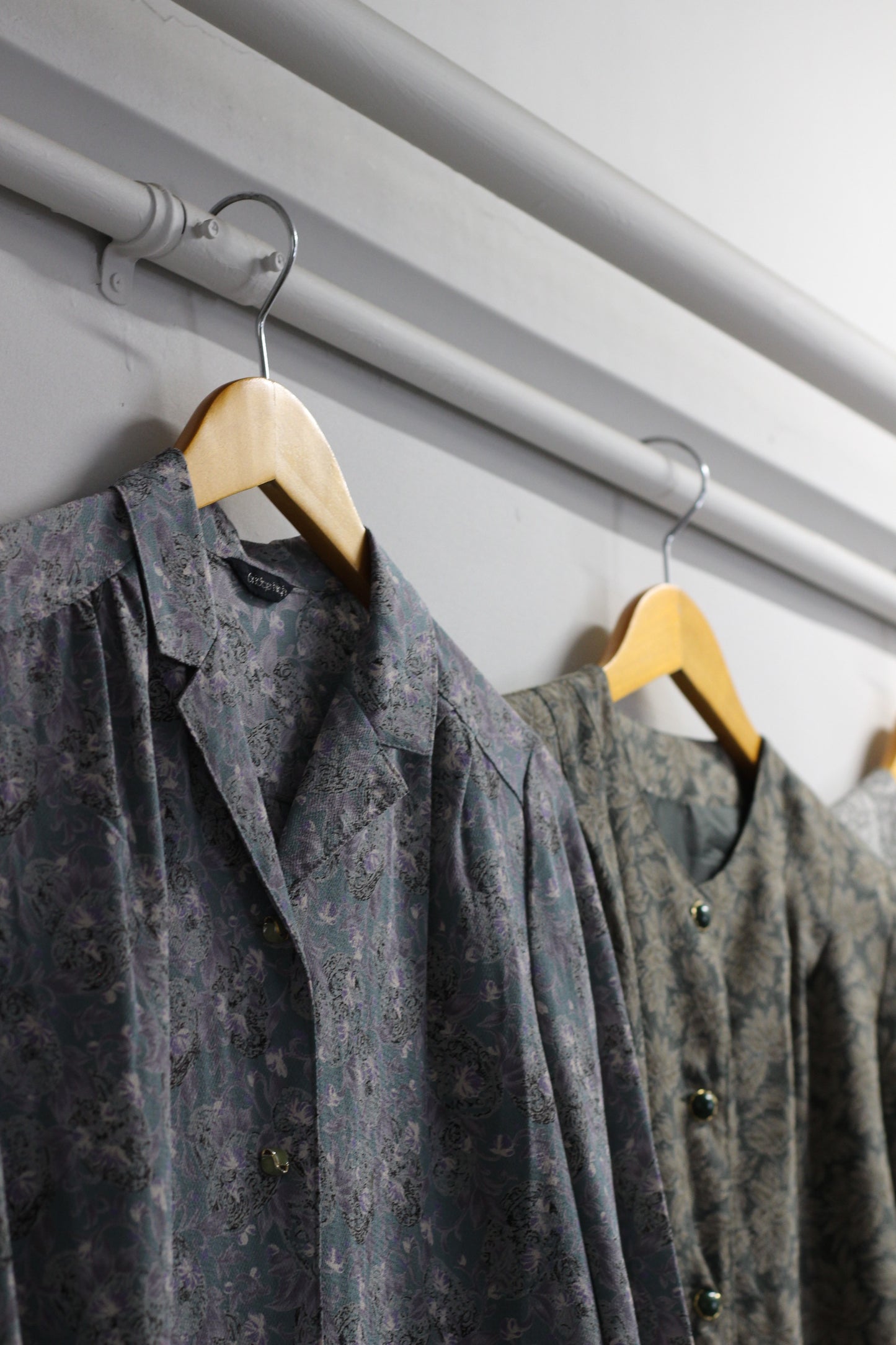 Vintage Grey Floral Long Sleeve One-Piece x5点
