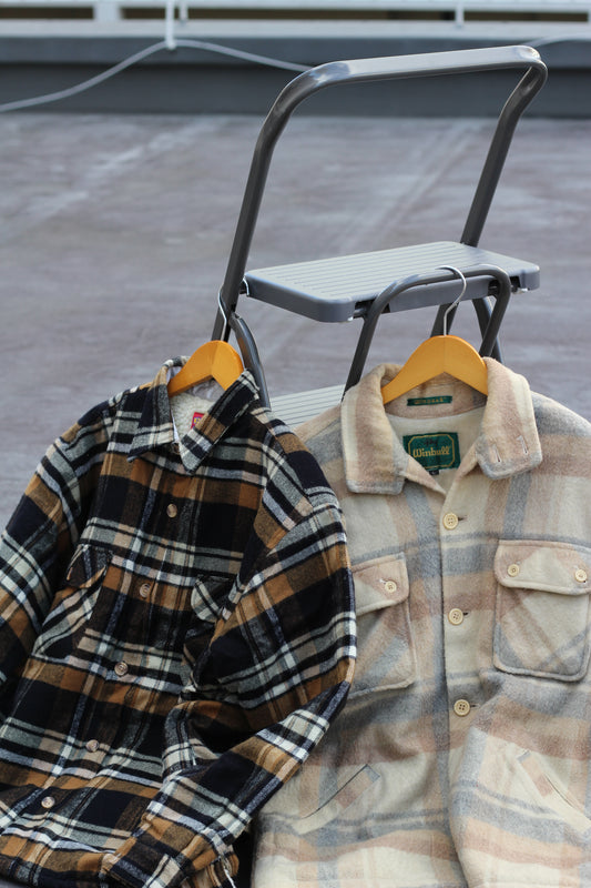 Men's Vintage Check Design Heavyweight Outerwear x3点