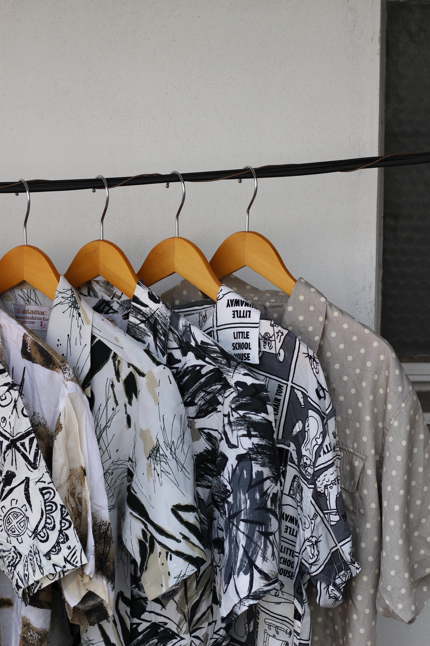 Men's White Design Open Collar Short Sleeve Shirt x14点