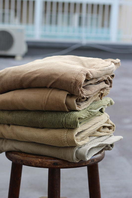 Men's Beige Corduroy Wide Leg Bottoms x5点