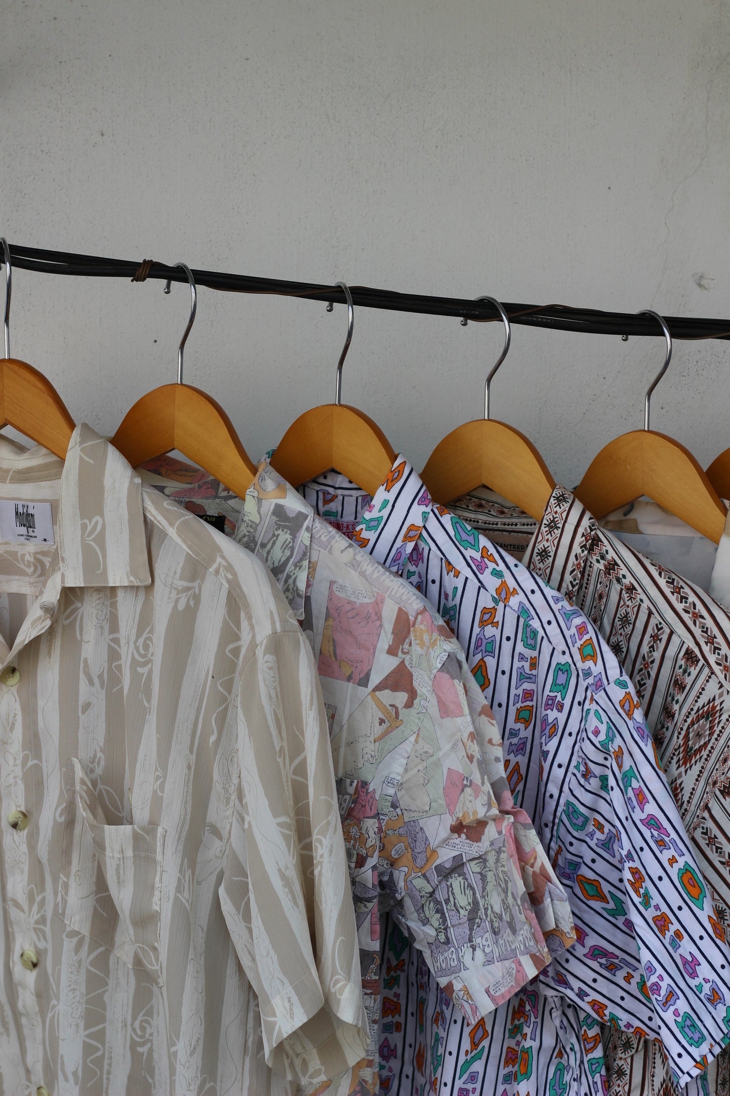 Men's White Design Open Collar Short Sleeve Shirt x14点